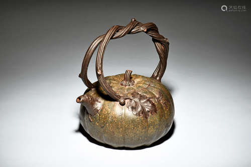 YIXING ZISHA 'PUMPKIN' TEAPOT