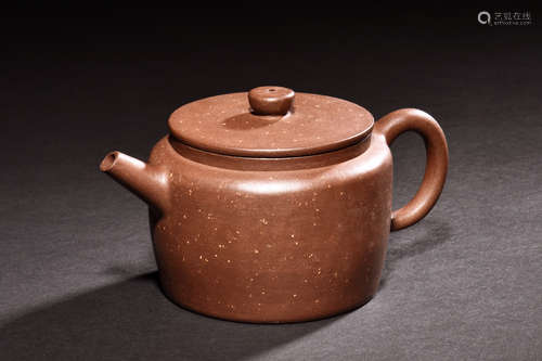 ZI QI: YIXING ZISHA SPLASH GILT TEAPOT