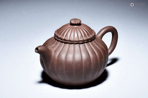 YIXING ZISHA CHRYSANTHEMUM FLOWER TEAPOT