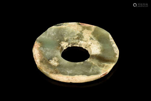 QIJIA CULTURE CELADON JADE DISC, BI