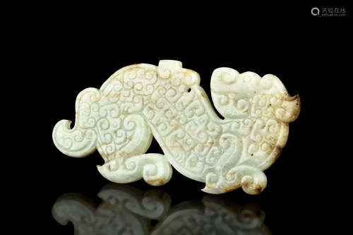 JADE CARVED 'TIGER' PENDANT