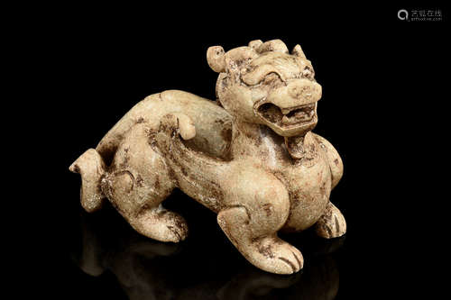 JADE CARVED 'MYTHICAL BEAST' FIGURE