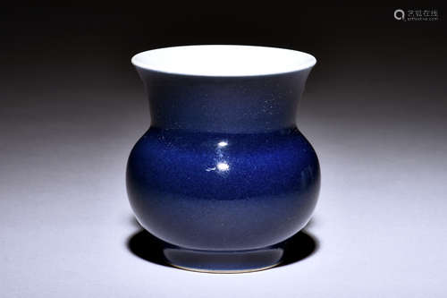 BLUE GLAZED SPITTOON