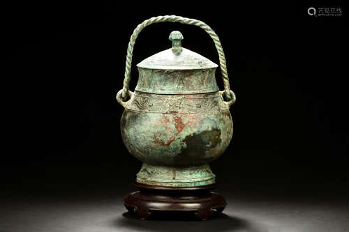 ARCHAIC BRONZE CAST RITUAL VESSEL, YOU