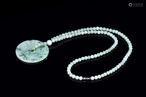 JADE DISC PENDANT AND NECKLACE