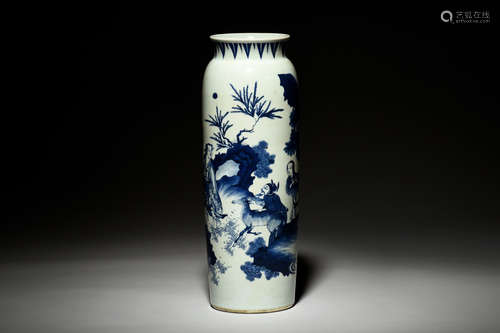 BLUE AND WHITE 'PEOPLE' VASE