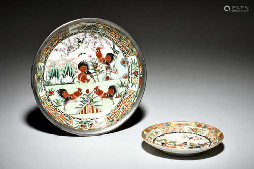 TWO EXPORT PORCELAIN DISHES