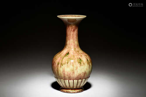 FLAMBE GLAZED BOTTLE VASE