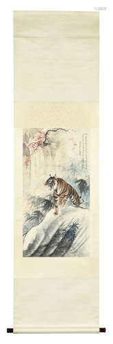 ZHANG SHANZI: INK AND COLOR ON PAPER PAINTING 'TIGER'