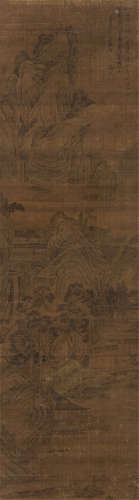 文徵明 嘉靖乙未（1535）年作 春游图 立轴 设色绢本