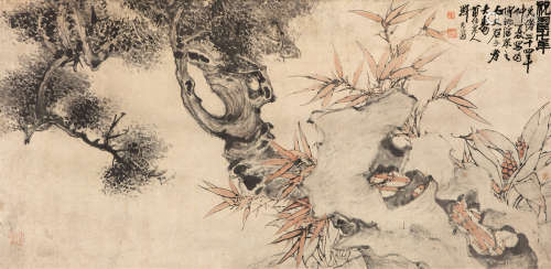刘光廉 光绪34年（1908）年作 祝寿万年 镜片 设色纸本