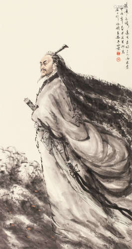 王西京 甲戌（1994）年作 屈子行吟图 立轴 设色纸本