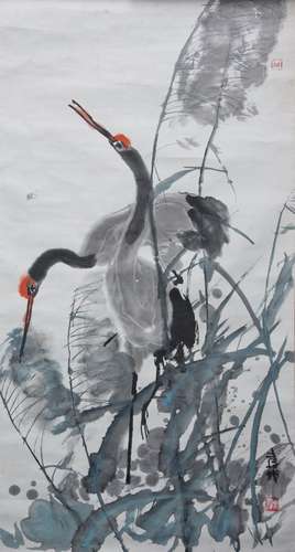 Chen Jianpo (b. 1949)  Two Cranes