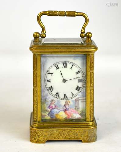 Viennese Enamel Carriage Clock w Panels