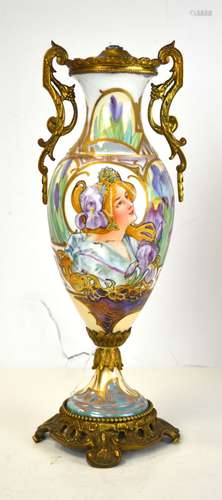 Sevres Bronze Mounted Porcelain Lamp Base