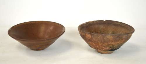 Two Chinese Brown Glazed Tea Bowls