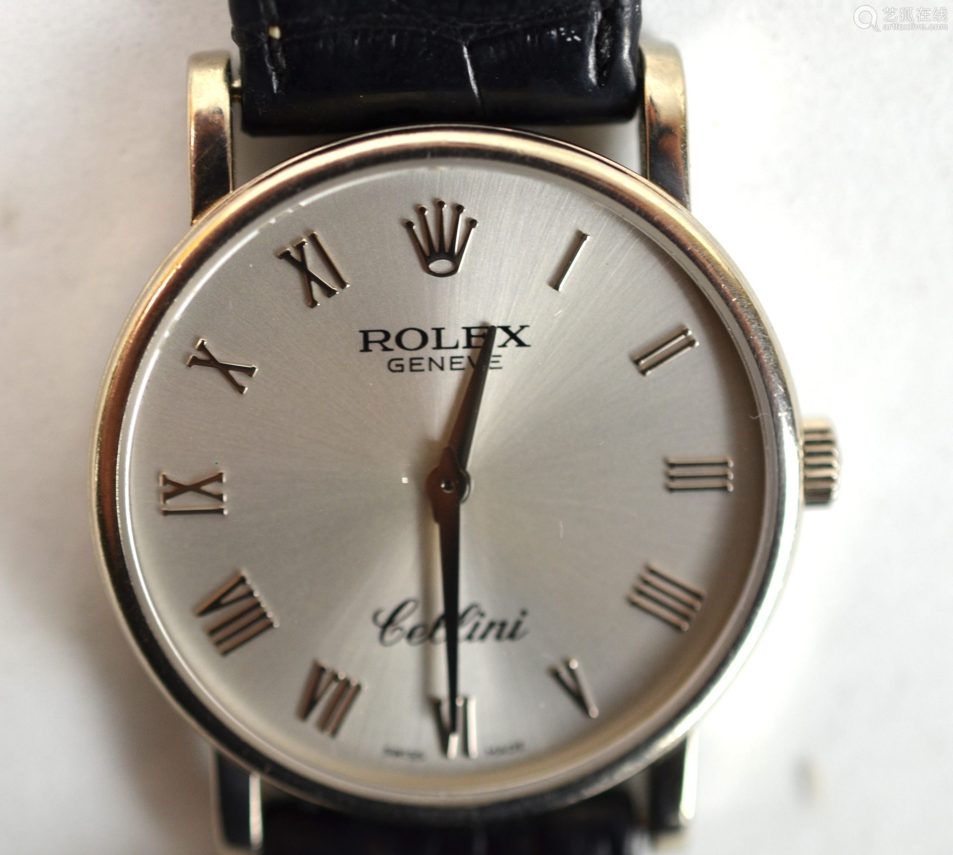 18K Gold Rolex Geneve Cellini  Leather Watch Deal Price 