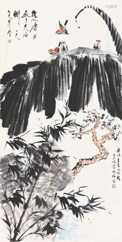 唐云(1910-1993)陆俨少(1909-1993)梅竹图