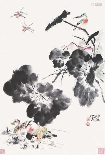 萧朗(1917-2010)荷塘清趣