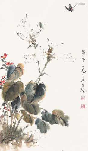 王雪涛(1903-1982)玉簪蝴蝶