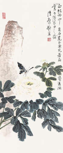 陆抑非(1908-1997)白牡丹