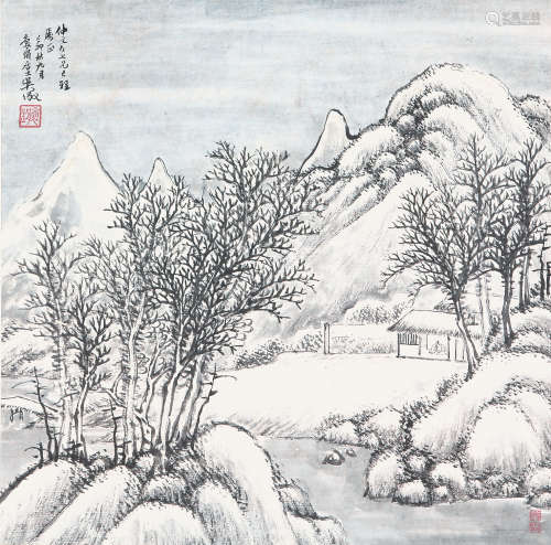 吴徵 雪景山水