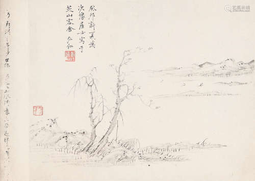 弘仁(1610-1664)溪山松寂