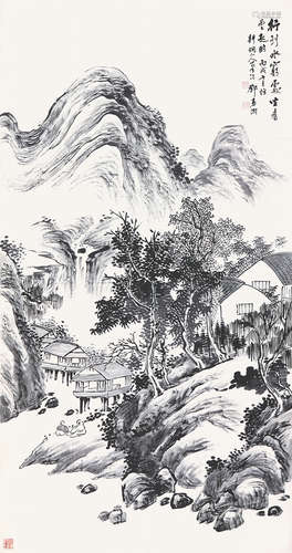 邓春澍(1884-1954)水穷云起