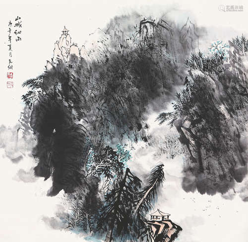 孙克纲(b.1923)山城细雨