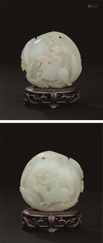 清乾隆(1736-1795) 白玉人物摆件