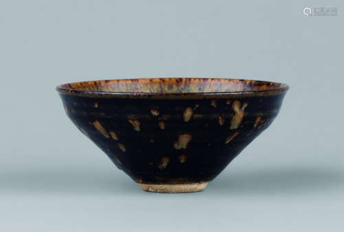 宋代(960-1279) 吉州窑天目方块纹茶碗