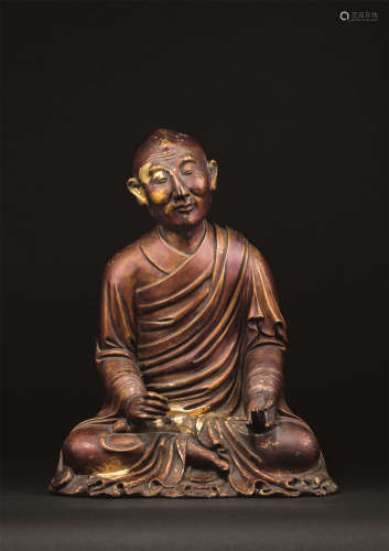 明代(1368-1644) 木雕漆金罗汉像