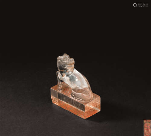 清代(1644-1911) 麒麟水晶摆件