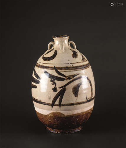 金代(1115-1234) 磁州窑花卉纹四系罐