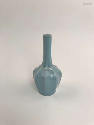 Chinese Light Blue Vase with Qianlong Mark