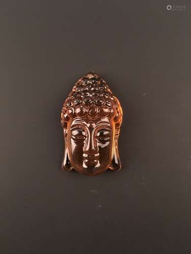 The Amber Buddha Head Pendant