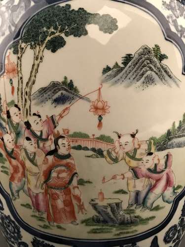 Chinese Famille Rose Children Jar