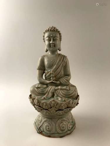 Chinese Celadon Glazed Buddha