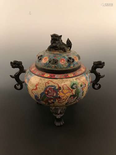 Chinese Antique Closionne Censer