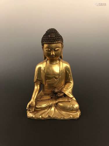 Chinese Seated Gilt Buddha