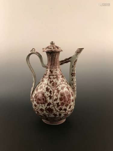 Chinese Copper Red Pitcher