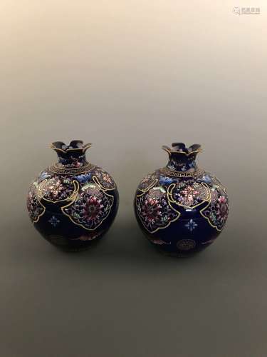 Pair of Purple flower Vases