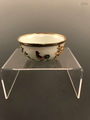 Chines Doucai Bowl with Chicken Design