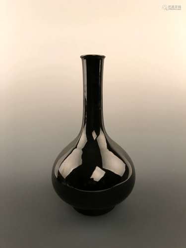 Chinese Black Glazed Vase with Kangxi Mark