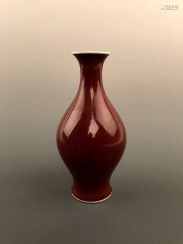 Chinese Red Glazed Guanyin Vase