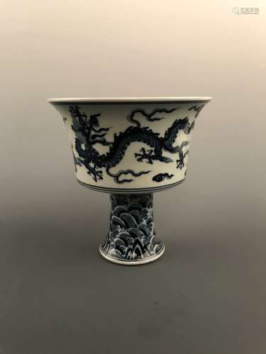 Chinese Blue and White Dragon Bowl