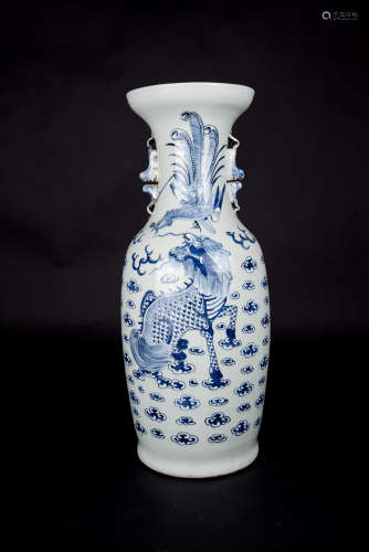 Qing, Pea-green Qilin Vase