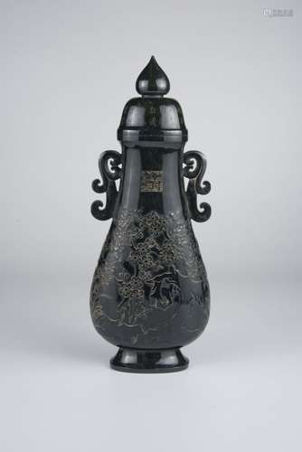 Hetian Jade Vase with Cover