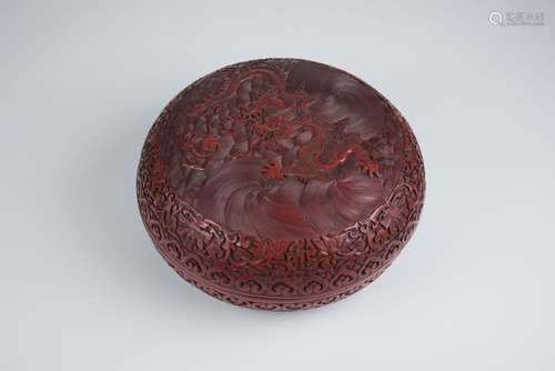 Qing, Lacquer Dragon Fruit Box with Cover