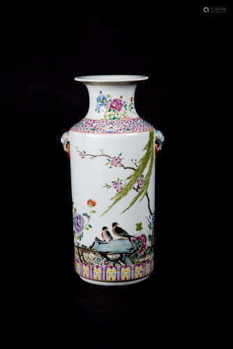Guangxu, Famille-rose Birds and Flowers Vase